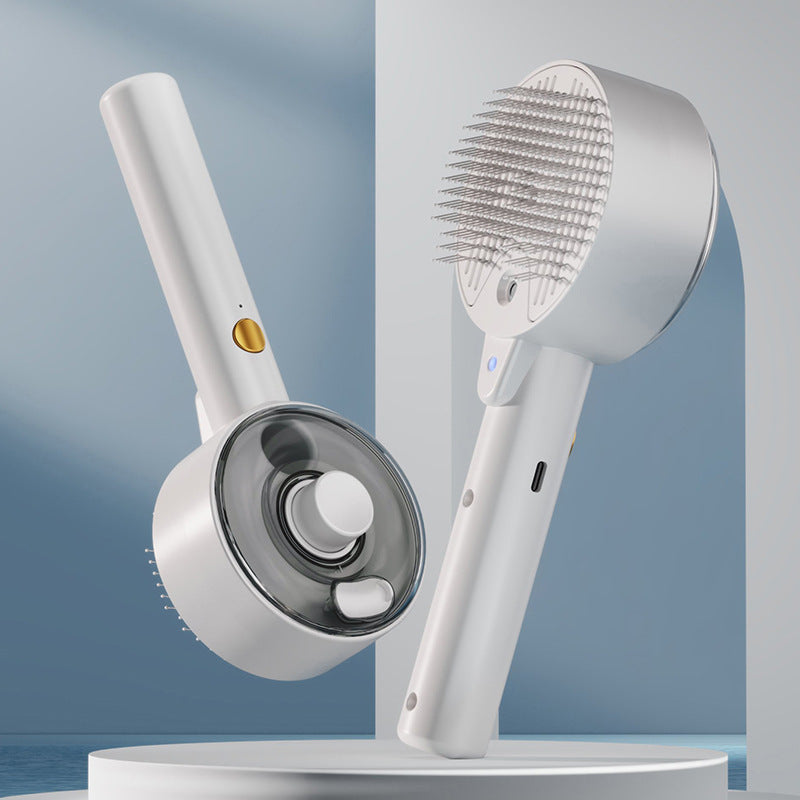 Smart kæledyrs børste med spray og UV – hvid