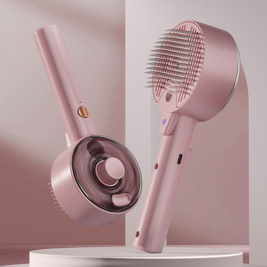 Smart kæledyrs børste med spray og UV – lyserød