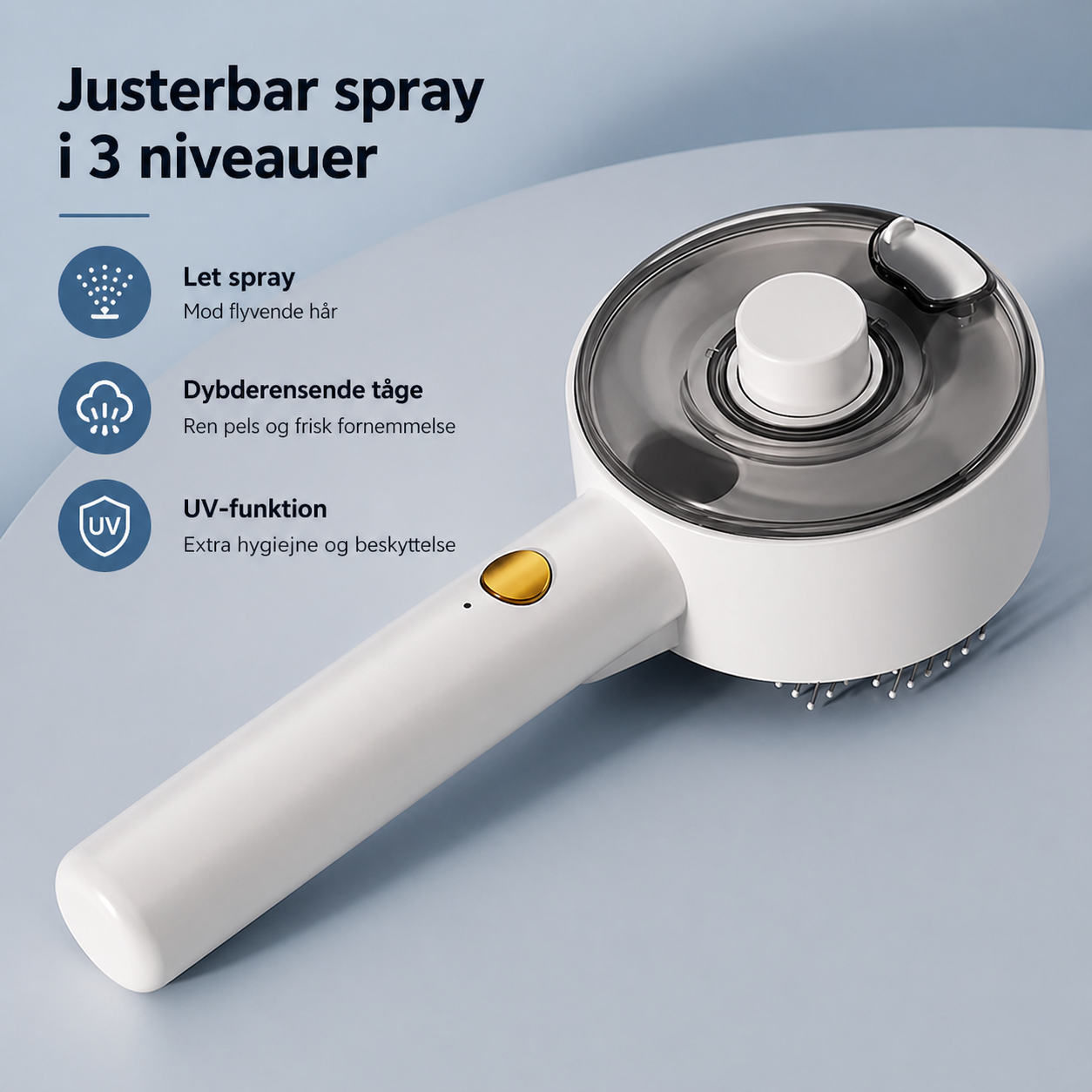 Kæledyrs børste med spray og UV – sæt med 2 farver